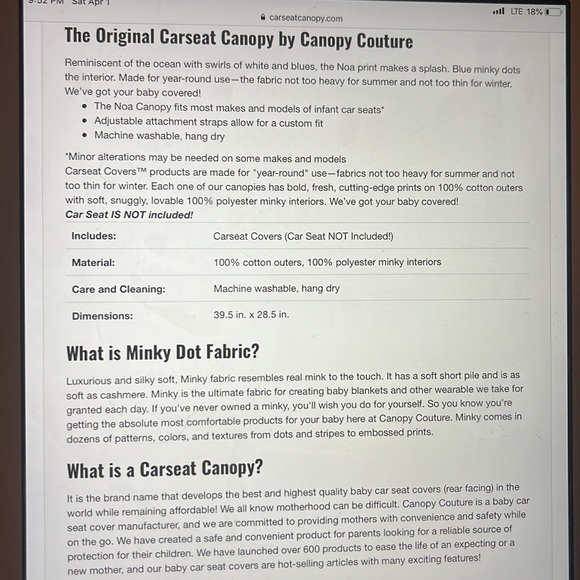 Car seat Canopy - Picture 4 of 5